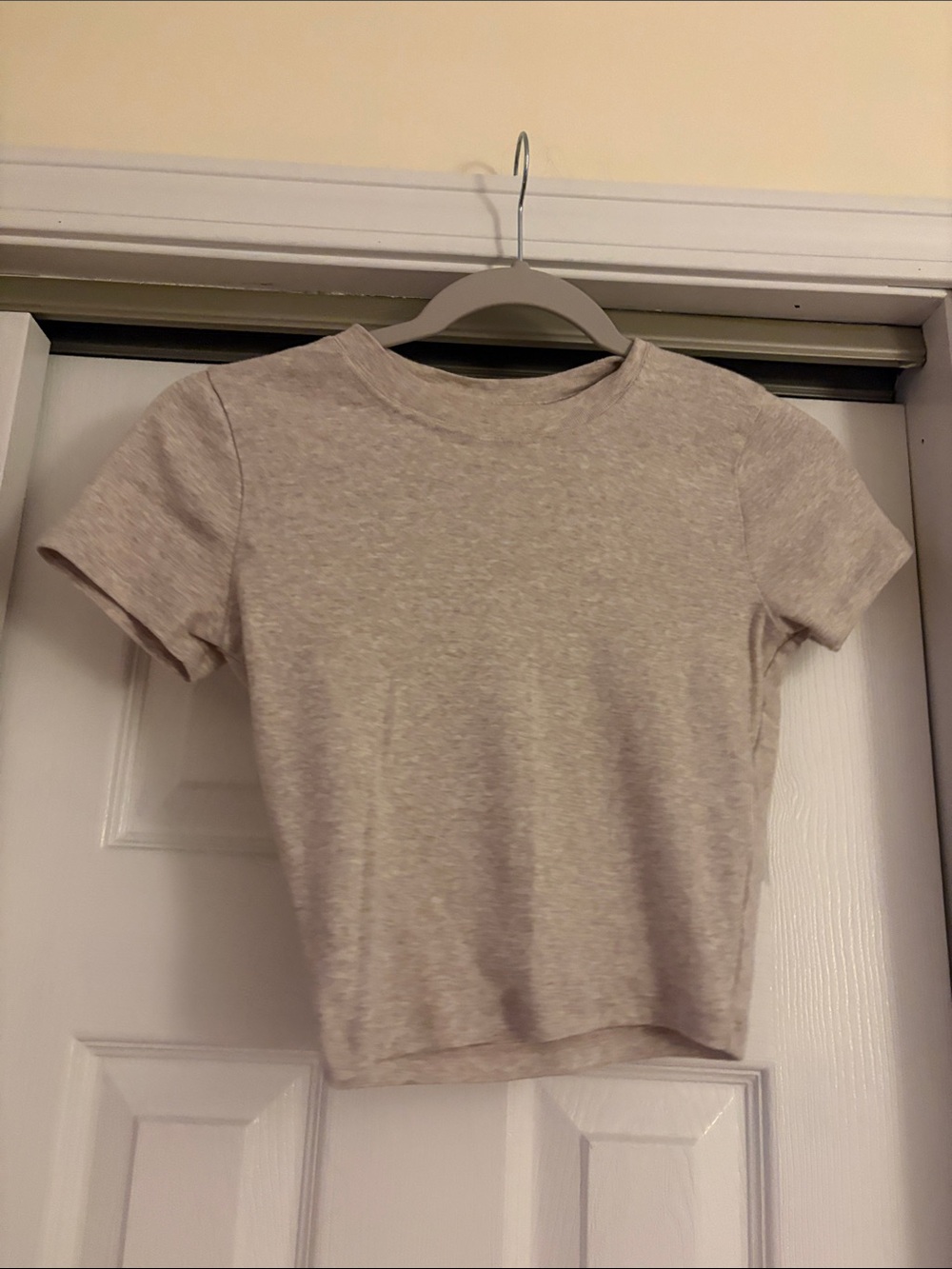 Hollister Neutral Heather Tee - Short Sleeve Casual Top